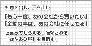 信頼される金網屋を目指す